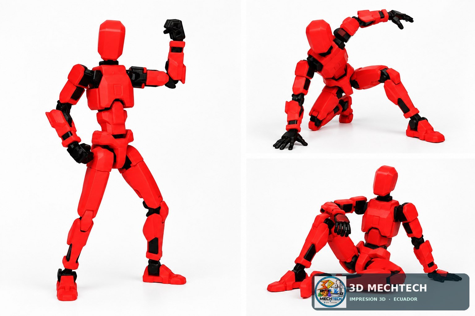 Detalle 2 de Dummy 13 Articulado Rojo y Negro | Figura Armada