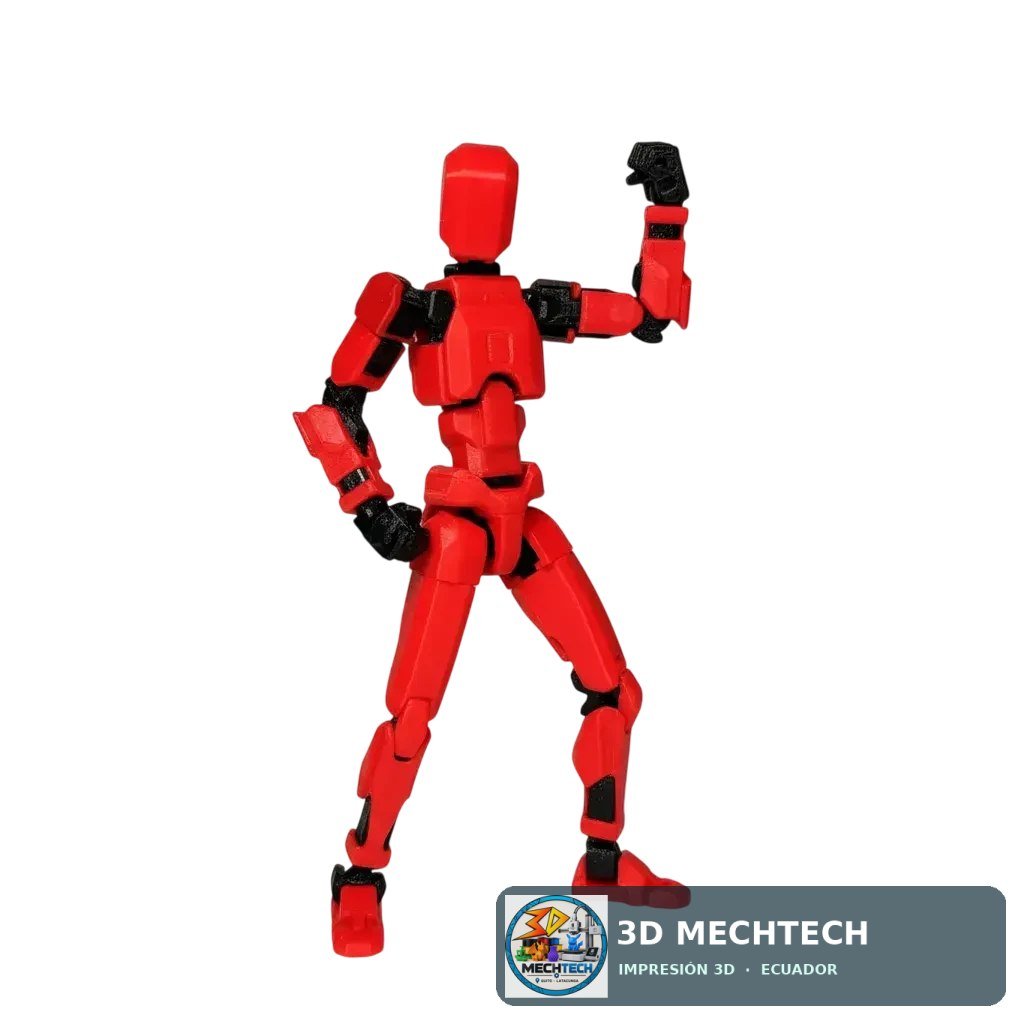 Dummy 13 Articulado Rojo y Negro | Figura Armada impreso en 3D por 3D MECHTECH